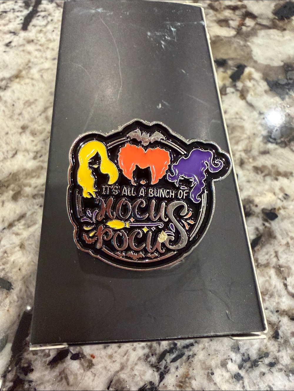 Disney Hocus Pocus Enamel Pin with Yellow, Orange, Purple Hair Silhouettes